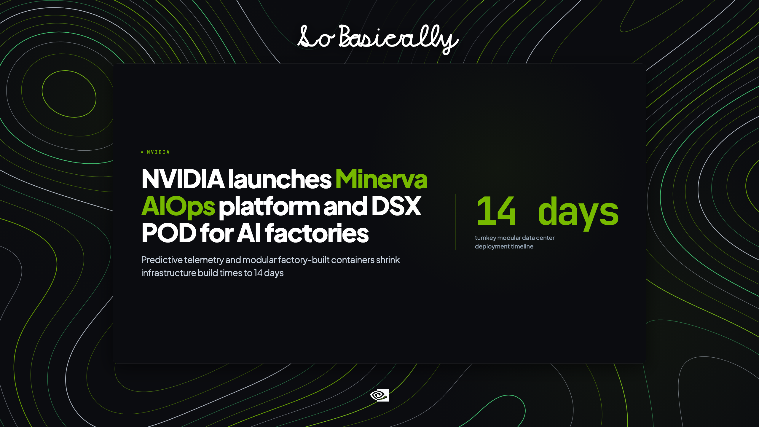 Topographic elevation contour card for NVIDIA launches Minerva AIOps platform and DSX POD modular architectures for AI factories