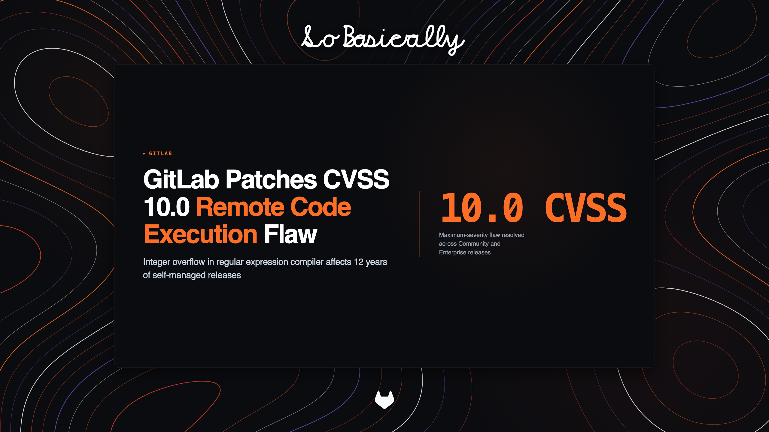 Topographic elevation contour card for GitLab patches critical regex compiler integer overflow RCE flaw