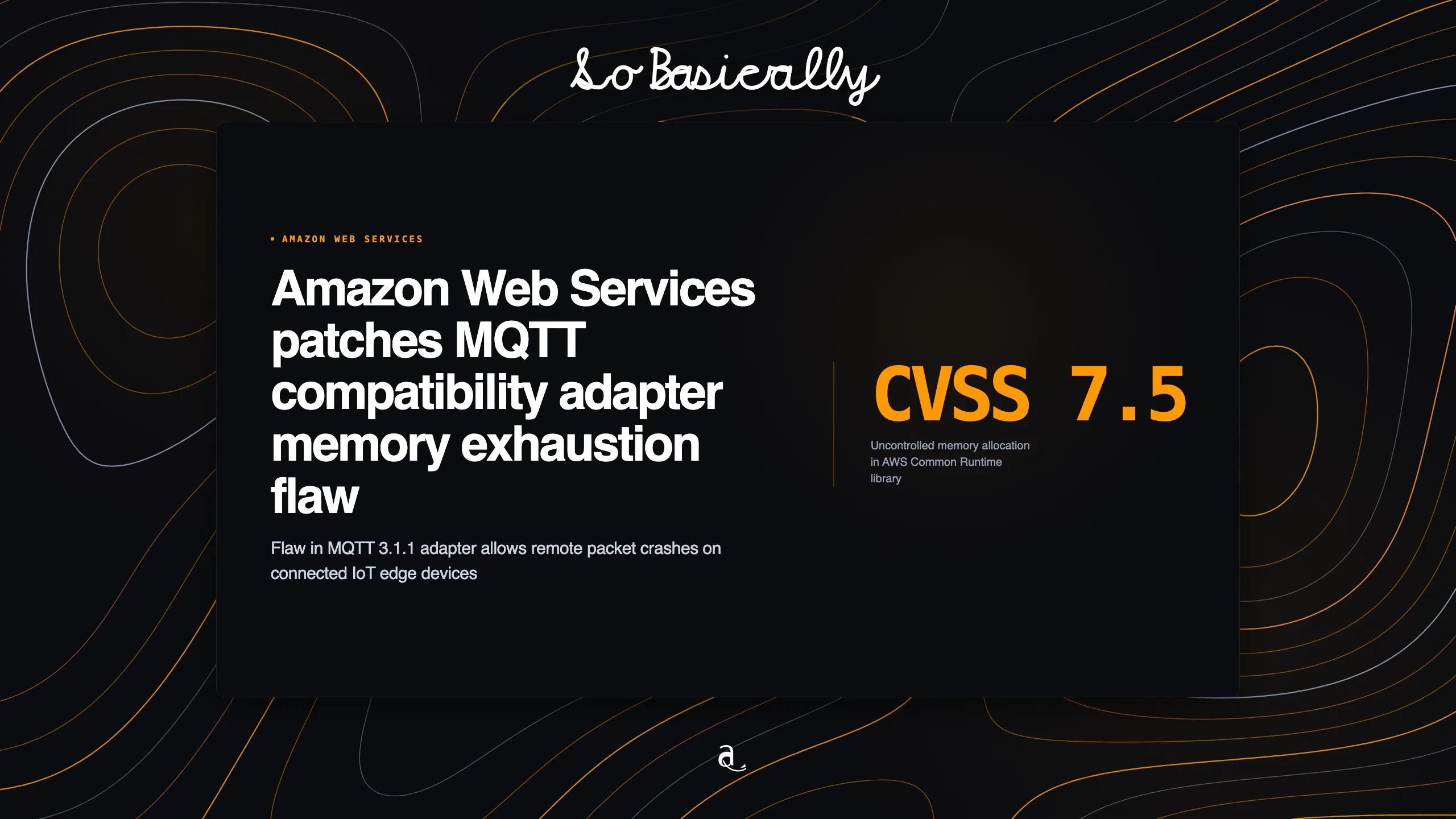 Topographic elevation contour card for Amazon Web Services patches MQTT compatibility adapter memory exhaustion flaw