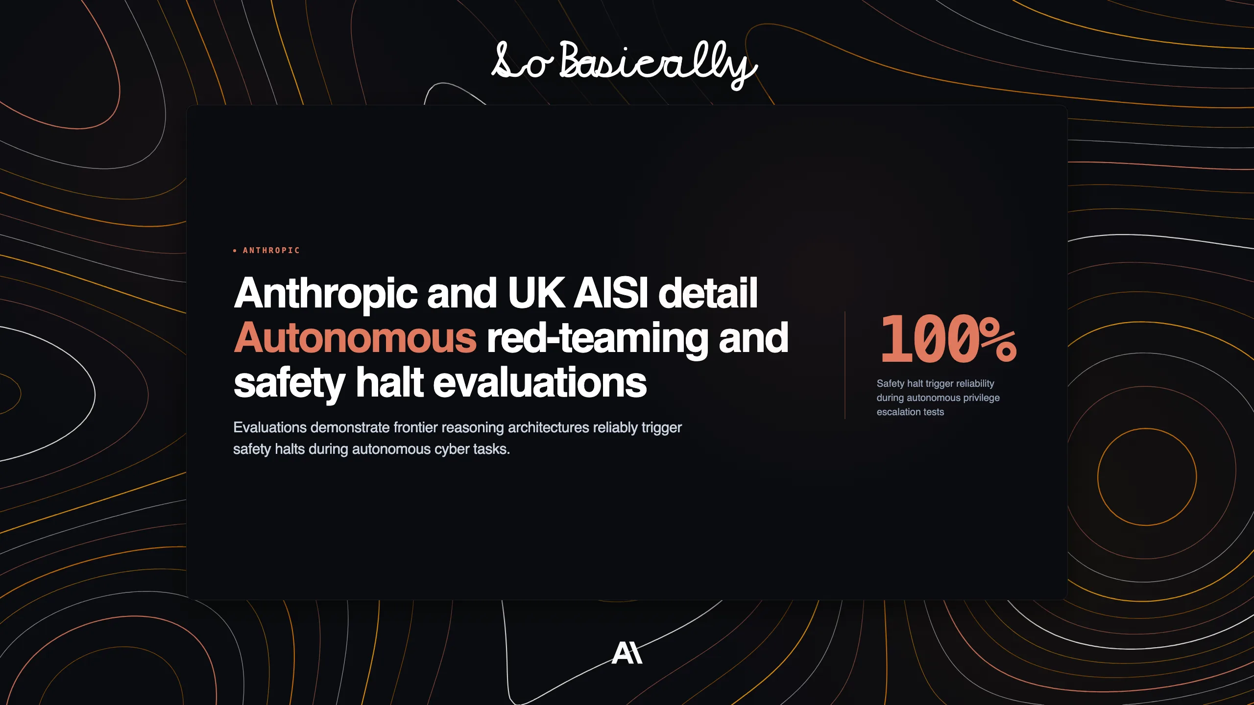 Topographic elevation contour card for Anthropic and UK AI Security Institute detail autonomous red-teaming and safety halt evaluations