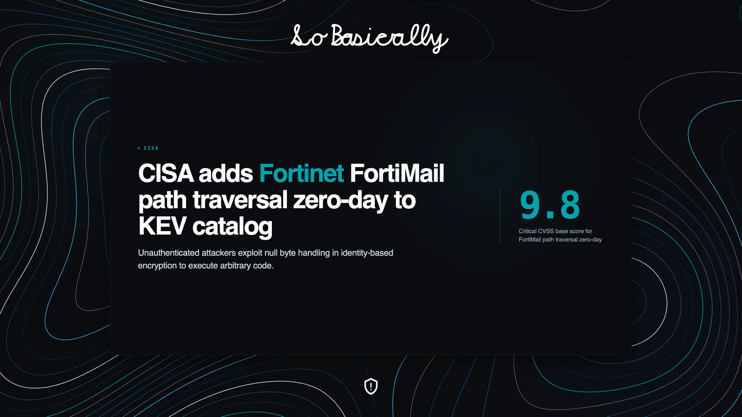 Decision brief card for CISA adds Fortinet FortiMail path traversal zero-day to KEV catalog