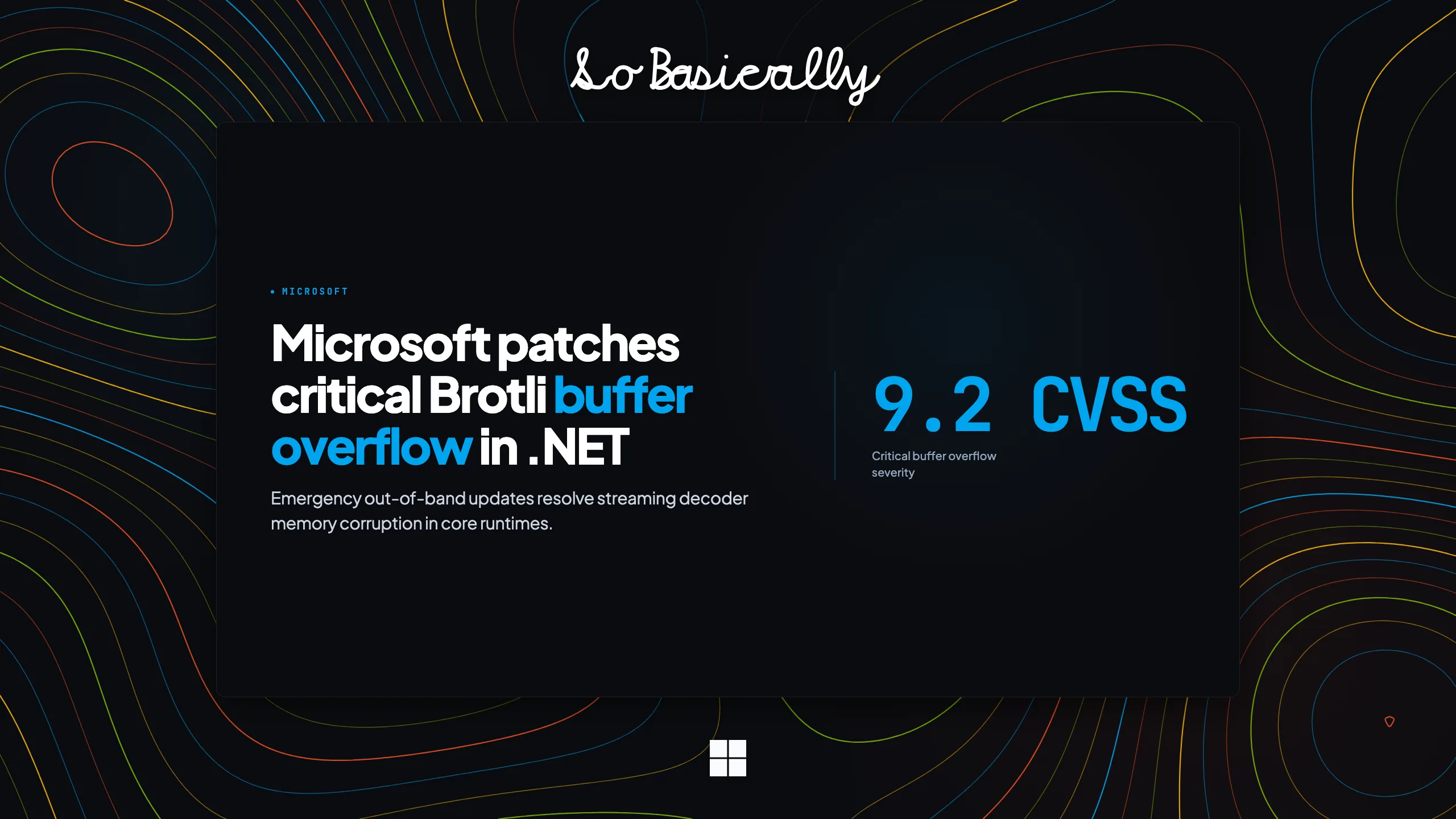 Topographic elevation contour card for Microsoft patches critical Brotli buffer overflow in .NET