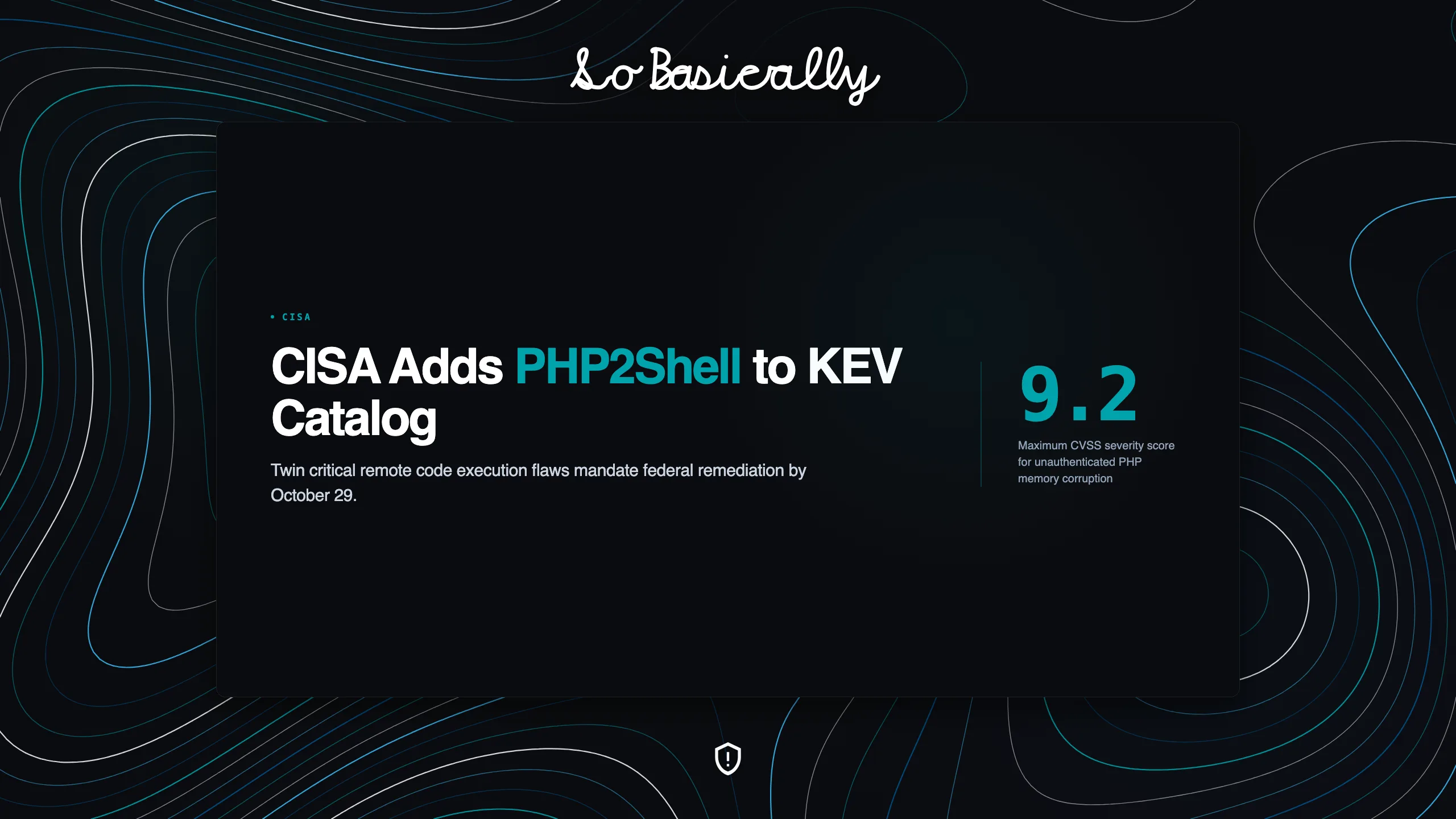 Topographic elevation contour card for CISA adds critical PHP2Shell vulnerabilities to KEV catalog