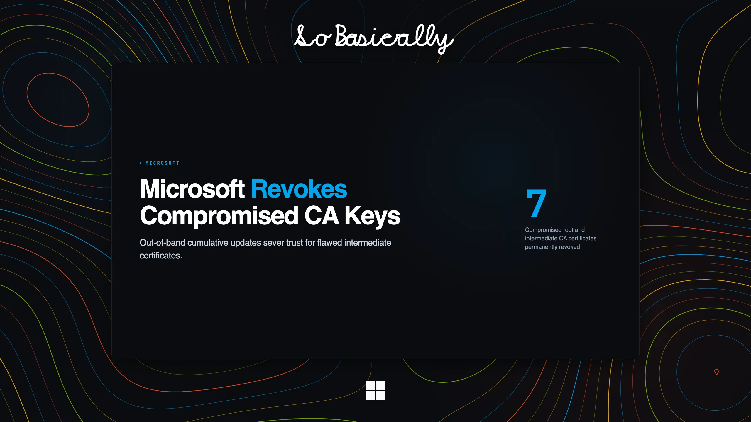 Topographic elevation contour card for Microsoft issues out-of-band updates to revoke compromised eMudhra CA keys