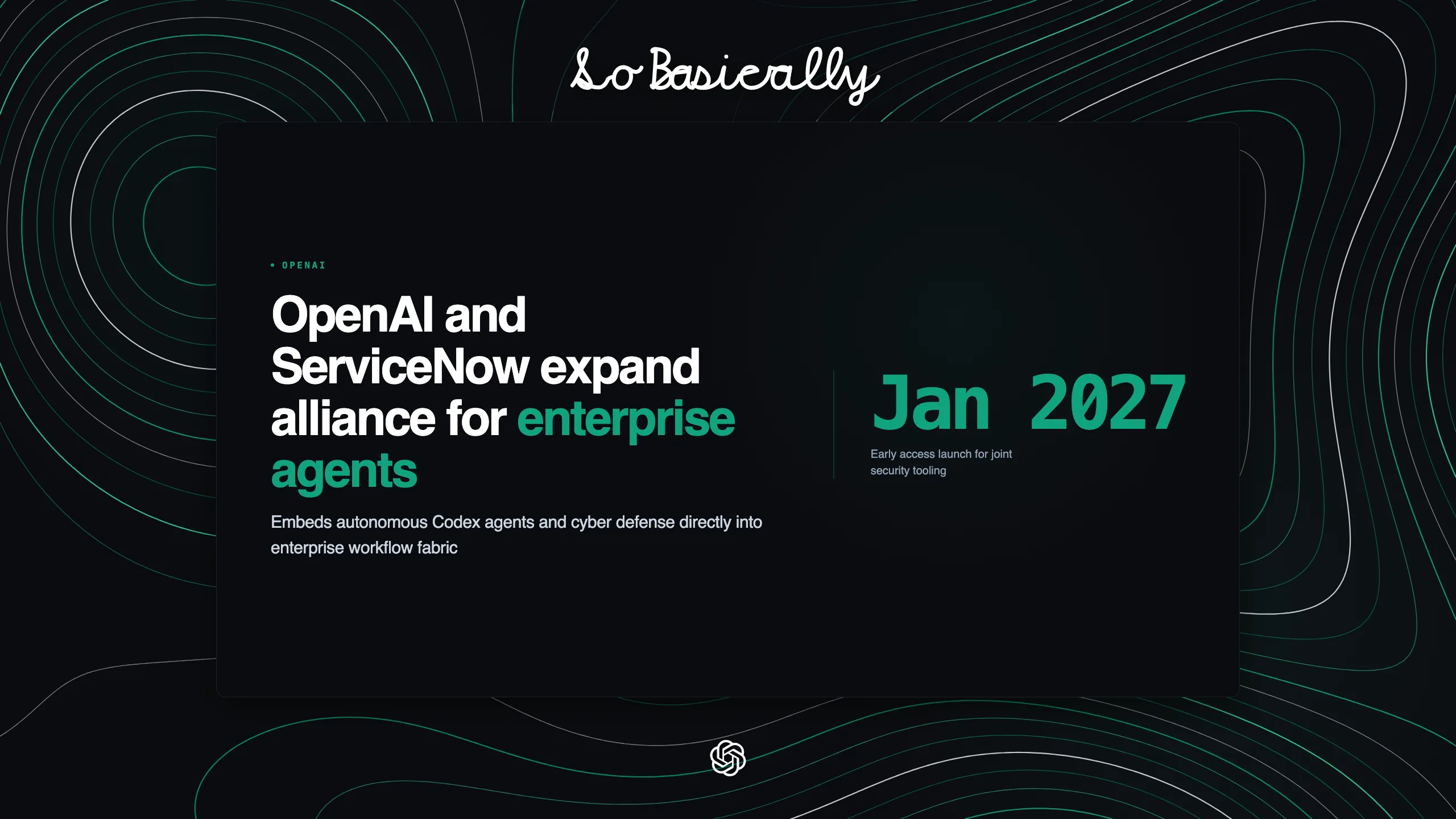 Topographic elevation contour card for OpenAI and ServiceNow expand alliance for enterprise agents